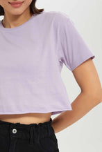 Load image into Gallery viewer, تيشيرت ليلكي قصير للنساء