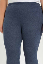 Load image into Gallery viewer, طقم ليغنغز باللون الأسود والأزرق للنساء (قطعتين)