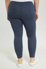 Load image into Gallery viewer, طقم ليغنغز باللون الأسود والأزرق للنساء (قطعتين)