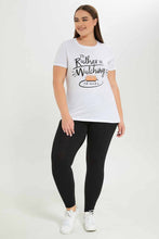 Load image into Gallery viewer, طقم ليغنغز باللون الأسود والأزرق للنساء (قطعتين)