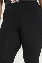 Load image into Gallery viewer, طفم ليغنغز باللون الأسود للنساء (قطعتين)