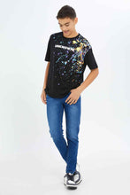 Load image into Gallery viewer, بنطلون جينز جوغر باللون الأزرق للأولاد الكبار