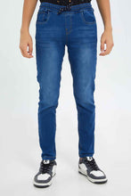 Load image into Gallery viewer, بنطلون جينز جوغر باللون الأزرق للأولاد الكبار