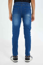 Load image into Gallery viewer, بنطلون جينز جوغر باللون الأزرق للأولاد الكبار