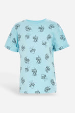 Load image into Gallery viewer, طقم تيشيرتات بطباعة باللون الأبيض والأزرق للأولاد الصغار (قطعتين)