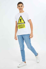 Load image into Gallery viewer, بنطلون جينز جوغر باللون الأزرق للأولاد الكبار