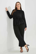 Load image into Gallery viewer, بلوزة بعقدة باللون الأسود للنساء