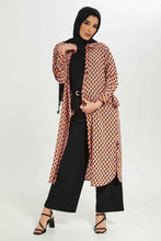 Load image into Gallery viewer, تونيك بياقة باللون الأحمر والأبيض للنساء