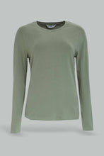 Load image into Gallery viewer, تيشيرت بأكمام طويلة باللون النعناعي للنساء