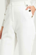 Load image into Gallery viewer, بنطلون باللون الأبيض بأزرار للنساء
