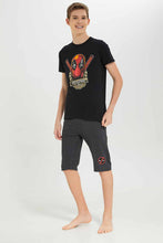 Load image into Gallery viewer, طقم بيجامة ديدبول للأولاد باللون الأسود والفحمي (قطعتان)