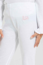 Load image into Gallery viewer, ليغينغز أبيض مضلع للبنات الصغار