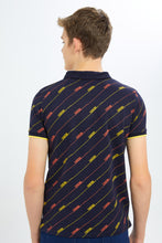 Load image into Gallery viewer, تيشيرت بولو مطبوع باللون الكحلي للأولاد الكبار