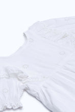 Load image into Gallery viewer, طقم كاجوال باللون الأزرق والأبيض للبنات الرضّع (قطعتين)