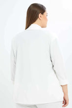 Load image into Gallery viewer, جاكيت سادة باللون الأبيض للنساء بمقاسات كبيرة