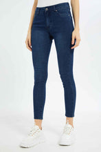 Load image into Gallery viewer, بنطلون جينز سكيني باللون الأزرق للنساء