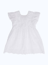 Load image into Gallery viewer, فستان باللون الأبيض مزين للبنات حديثي الولادة