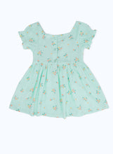 Load image into Gallery viewer, فستان باللون النعناعي بطبعة زهر للبنات حديثي الولادة