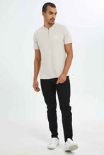 Load image into Gallery viewer, تيشيرت مع سحّاب باللون البيج للرجال