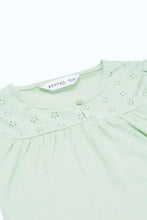 Load image into Gallery viewer, بلوزة باللون النعناعي مزينة للبنات الرضع