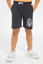 Load image into Gallery viewer, شورت توم أند جيري باللون الرمادي الداكن للأولاد الصغار