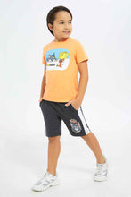 Load image into Gallery viewer, شورت توم أند جيري باللون الرمادي الداكن للأولاد الصغار