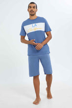 Load image into Gallery viewer, طقم بيجامة باللون الأزرق السماوي للرجال