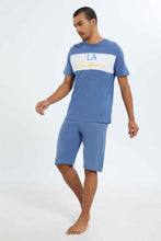 Load image into Gallery viewer, طقم بيجامة باللون الأزرق السماوي للرجال