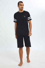 Load image into Gallery viewer, طقم بيجاما باللون الأسود للرجال