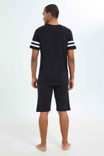 Load image into Gallery viewer, طقم بيجاما باللون الأسود للرجال