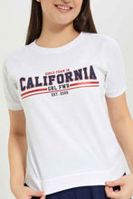 Load image into Gallery viewer, تيشيرت مطبوع باللون الأبيض للبنات الكبار