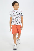 Load image into Gallery viewer, قميص بولو بطبعة ميكي ماوس باللون الأبيض للأولاد الصغار