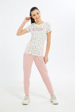 Load image into Gallery viewer, بلوزة بطبعة أزهار باللون الأبيض للبنات الكبار