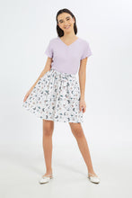 Load image into Gallery viewer, بلوزة مضلعة باللون الليلكي للبنات الكبار