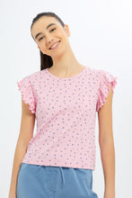 Load image into Gallery viewer, بلوزة بكشكش باللون الوردي للبنات الكبار