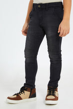 Load image into Gallery viewer, بنطلون جينز باللون الأسود للأولاد الصغار