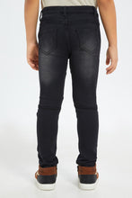 Load image into Gallery viewer, بنطلون جينز باللون الأسود للأولاد الصغار