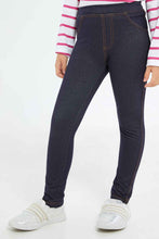 Load image into Gallery viewer, جيغينغز باللون الكحلي للبنات الصغار