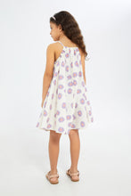 Load image into Gallery viewer, فستان باللون الكريمي مطبوع للبنات الصغار