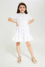 Load image into Gallery viewer, فستان أبيض طبقات للبنات