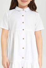 Load image into Gallery viewer, فستان أبيض طبقات للبنات