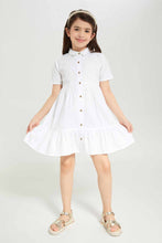 Load image into Gallery viewer, فستان أبيض طبقات للبنات