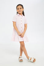 Load image into Gallery viewer, فستان بياقة باللون الوردي للبنات الصغار