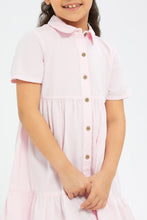 Load image into Gallery viewer, فستان بياقة باللون الوردي للبنات الصغار