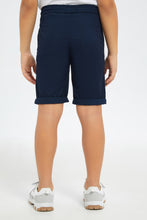 Load image into Gallery viewer, بنطلون سهل الارتداء باللون الكحلي للأولاد الصغار