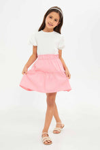 Load image into Gallery viewer, تنورة بكسرات باللون الوردي للبنات الصغار