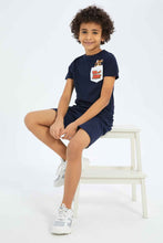 Load image into Gallery viewer, تيشيرت بطبعة توم أند جيري باللون الكحلي للأولاد الصغار