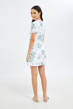 Load image into Gallery viewer, فستان باللوني الأبيض و البنفسجي للبنات الكبار