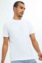 Load image into Gallery viewer, تي شيرت جاكار باللون الأبيض للرجال