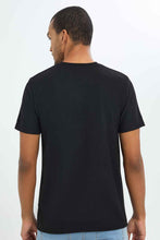 Load image into Gallery viewer, تي شيرت جاكار باللون الأسود للرجال